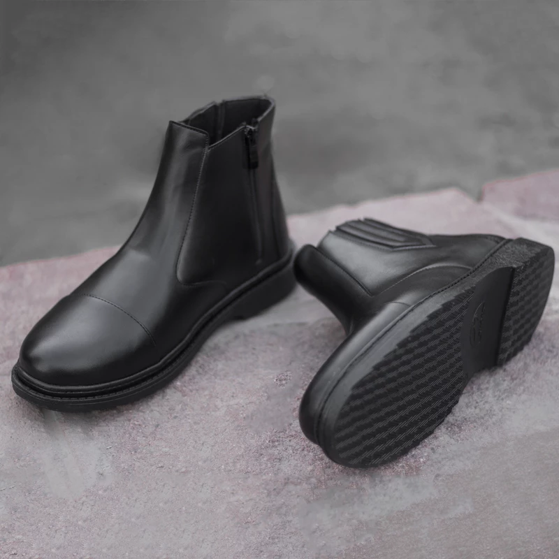 نیم بوت مردانه  زیپی مدل گارسیا  مشکی