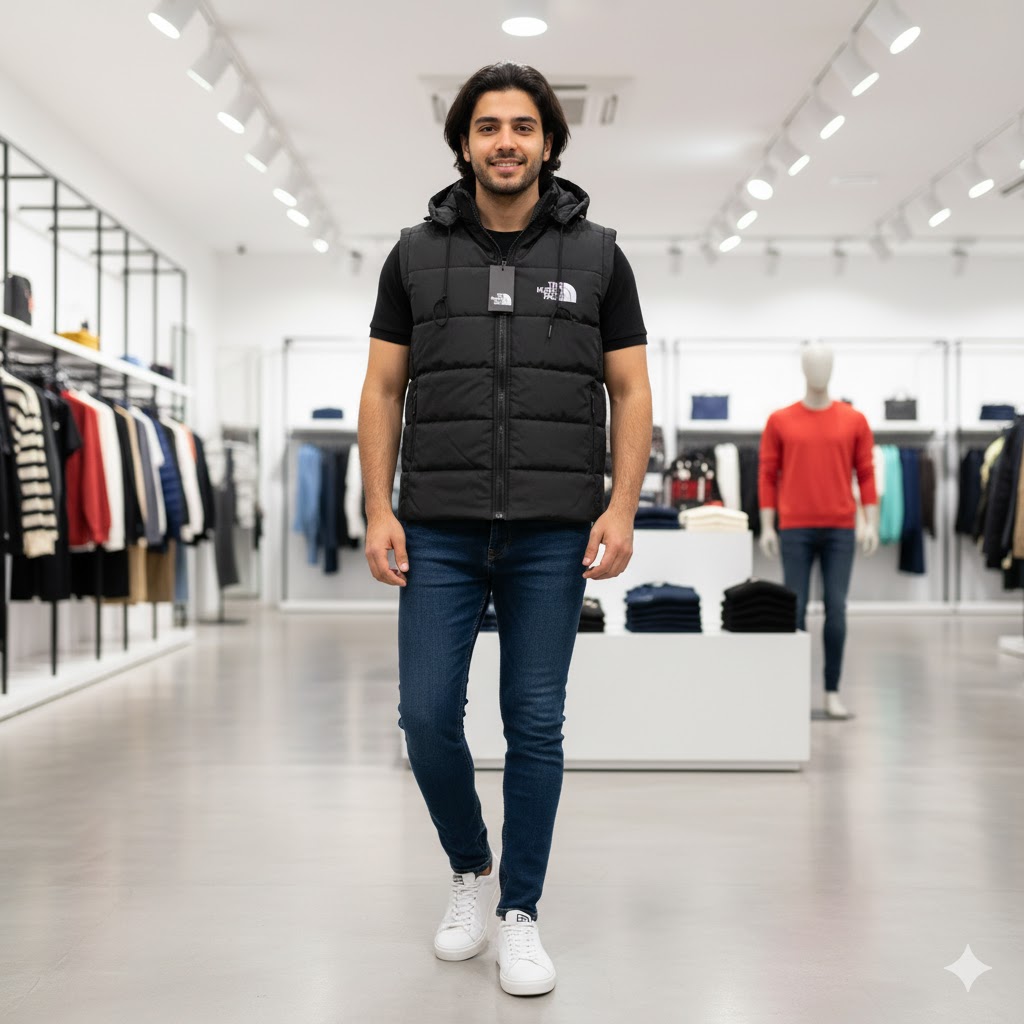 پافر مردانه ضد اب مدل NORTHFACE  رنگ مشکی کیفیت بالا