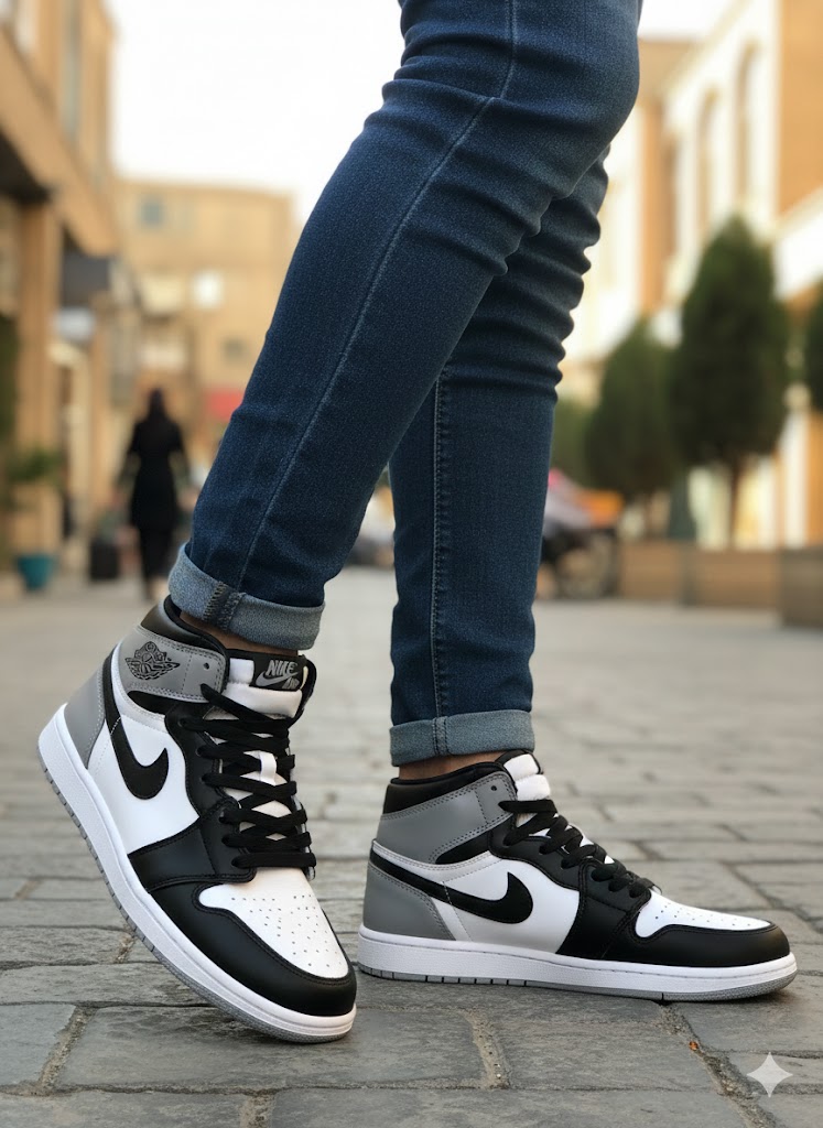 کتونی نایک ایر جردن Nike air ساقدار رنگ طوسی