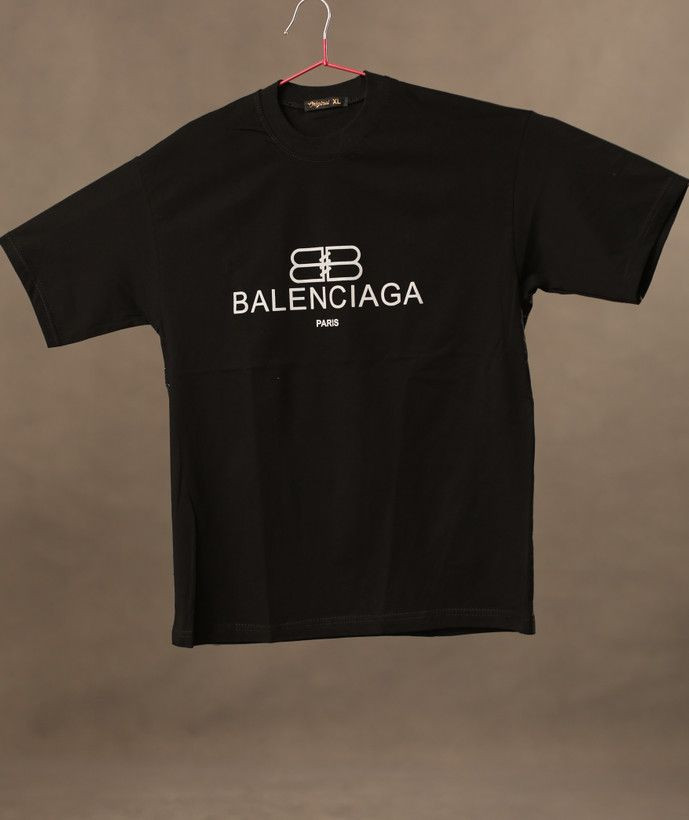 تیشرت مردانه مشکی طرح Balenciaga paris قوراه باکسی پارچه ماکان با کیفیت