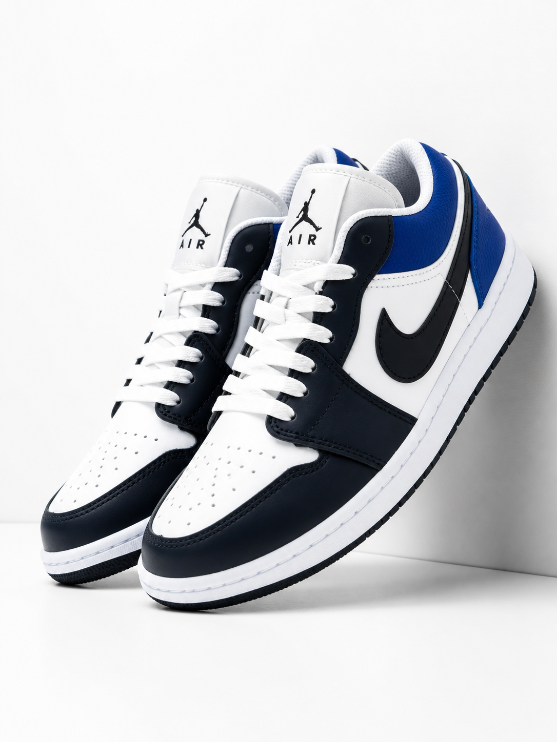 کتونی بسکتبال مردانه نایک ایر جردن 1 مشکی آبی (Air Jordan 1 Low)