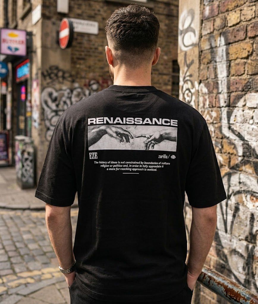 تیشرت مردانه قوراه دار نخ پنبه مدل RENAISSANCE رنگبندی متنوع