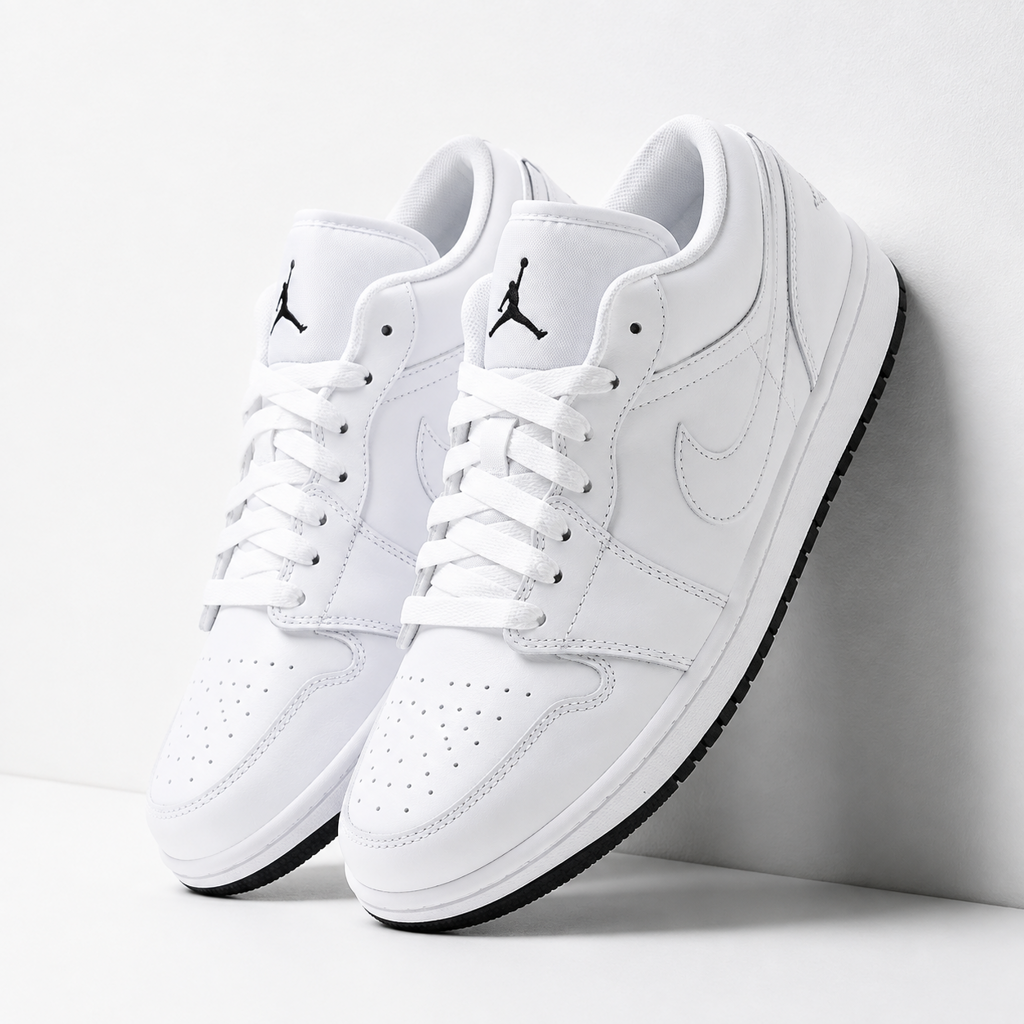 کتونی بسکتبال مردانه نایک ایر جردن 1 سفید تمام  (Air Jordan 1 Low)