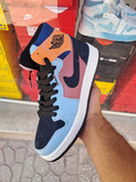 کفش بسکتبال نایکی دخترانه ایر جردن ۱ ساقدار آبی نارنجیNike Air Jordan
