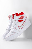 کفش بسکتبال نایک مدل JORDAN 1 ساقدار سفید قرمز رد فانتوم ۳۷ تا ۴۴