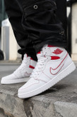 کفش بسکتبال نایک مدل JORDAN 1 ساقدار سفید قرمز رد فانتوم ۳۷ تا ۴۴