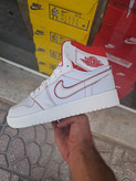 کفش بسکتبال نایک مدل JORDAN 1 ساقدار سفید قرمز رد فانتوم ۳۷ تا ۴۴