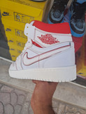 کفش بسکتبال نایک مدل JORDAN 1 ساقدار سفید قرمز رد فانتوم ۳۷ تا ۴۴