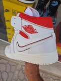 کفش بسکتبال نایک مدل JORDAN 1 ساقدار سفید قرمز رد فانتوم ۳۷ تا ۴۴