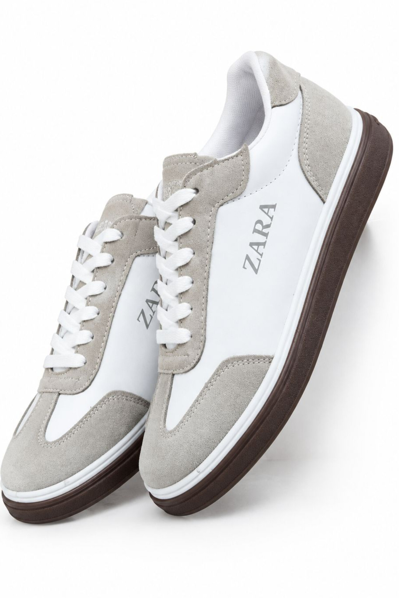 کفش کتونی ونس اسپرت سفید طوسی ZARA سایز 37 تا 40