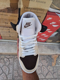 کفش بسکتبال نایکی دخترانه ایر جردن ۱ ساقدار کرم قهوه ای Nike Air Jordan